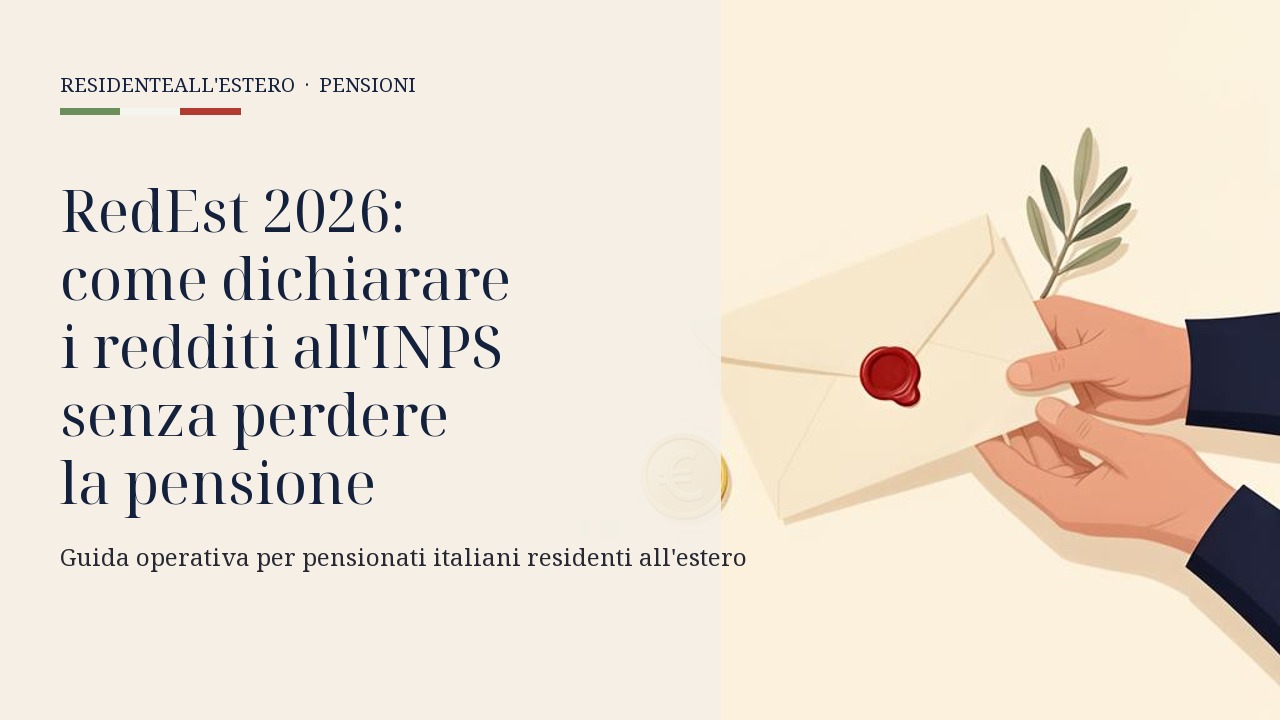 RedEst 2026: come dichiarare i redditi all'INPS senza perdere la pensione